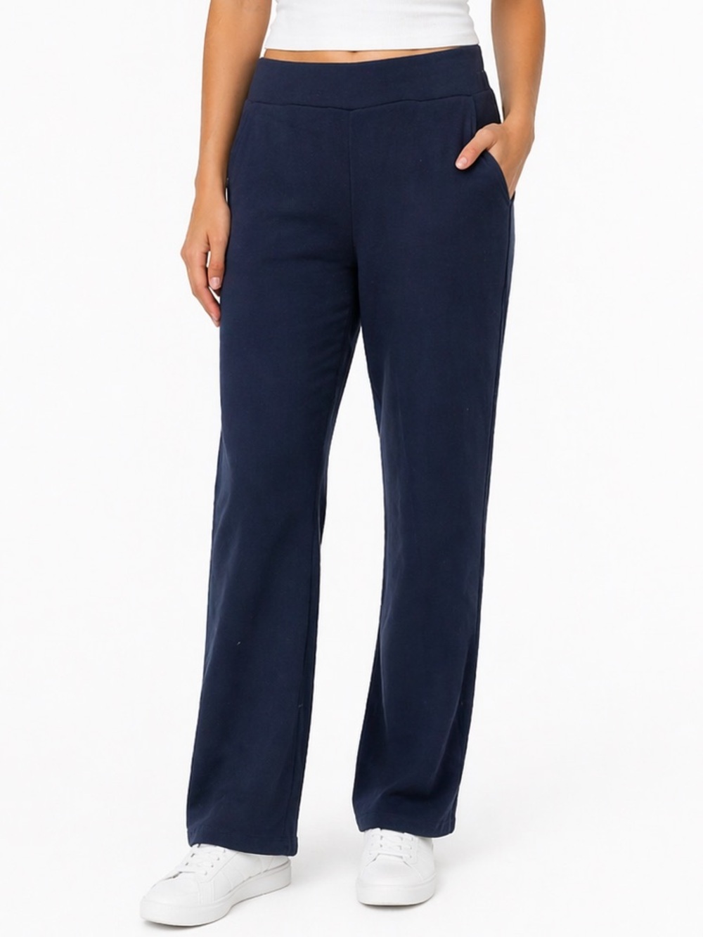 Ralph Lauren Ribbed Pants Women’s Size Large Navy Blue Cotton Casual